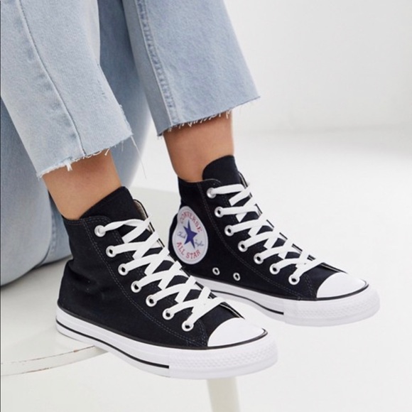 Converse Ctas HI Big Logo Black Women’s Sneakers - Picture 2 of 12